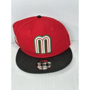 New Era Mexican National Baseball Team Red Mexico Flag 9FIFTY Snapback Cap Hat